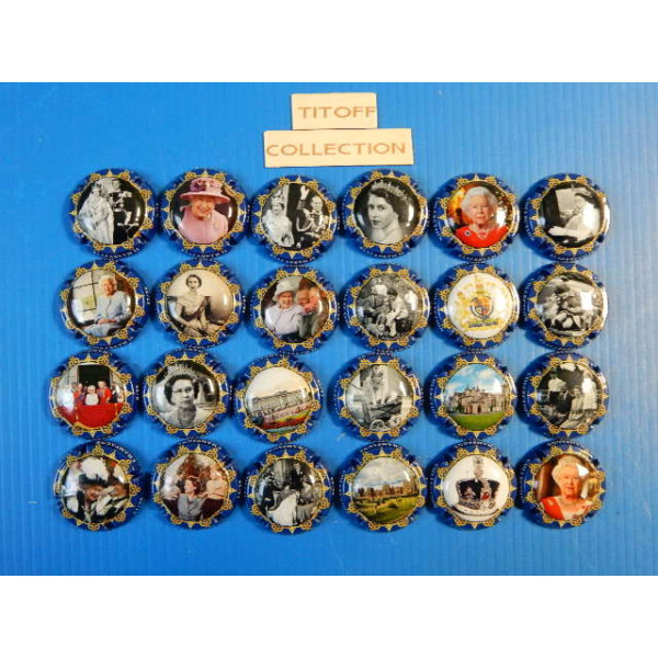 24 capsule de champagne generique la reine d angleterre contour bleue