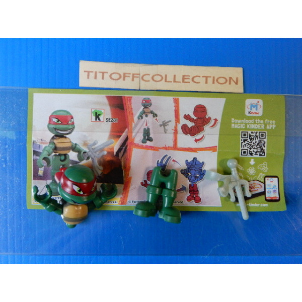 1 Figurine Kinder   minja turtles  Se-2017-2018 avec 1 BPZ se281