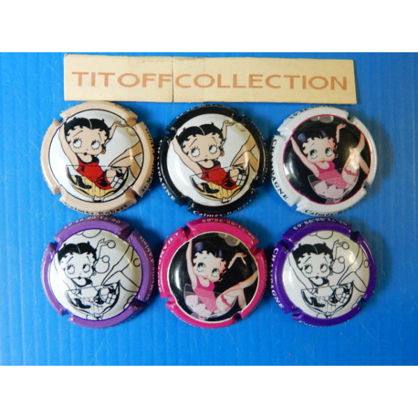 la série de 6 capsules champagne calmes robert betty boop serie n 2