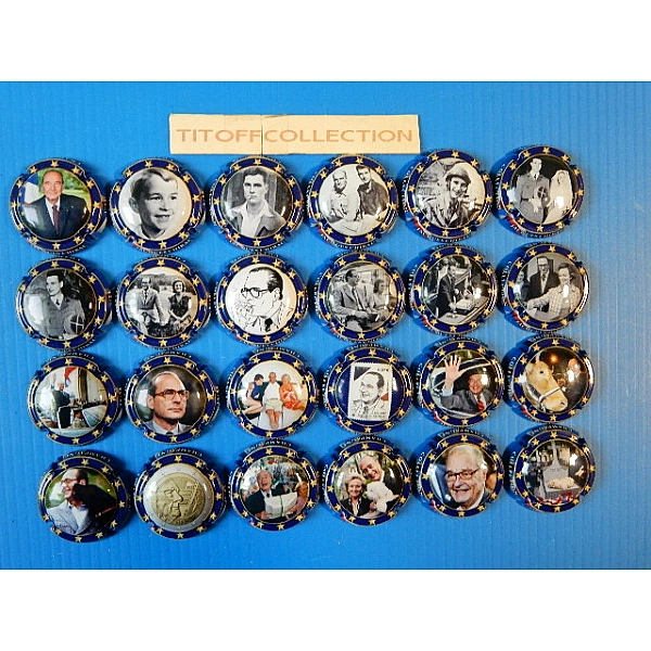 la série de 24 capsules de champagne Générique jacques chirac ( contour bleu)